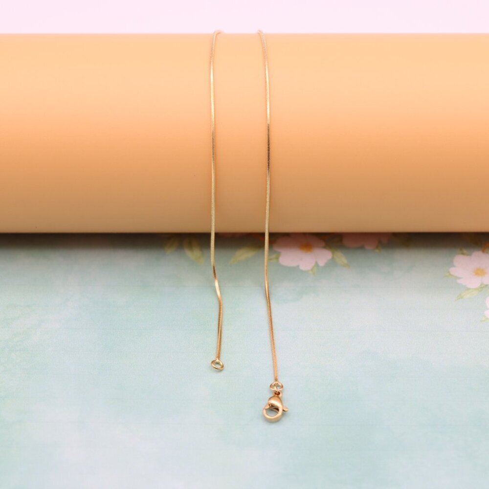 Delicate Rose Gold Snake Chain Necklace, Elegant Look, XPNL0130 - Picture 8 of 12